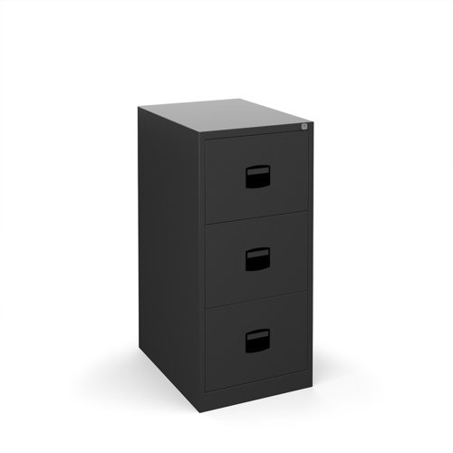 Steel 3 drawer contract filing cabinet 1016mm high - black DCF3K Buy online at Office 5Star or contact us Tel 01594 810081 for assistance