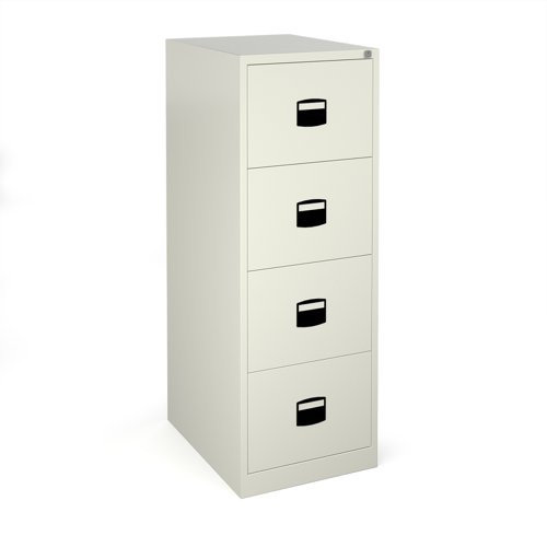 Steel 4 drawer contract filing cabinet 1321mm high - white DCF4WH Buy online at Office 5Star or contact us Tel 01594 810081 for assistance