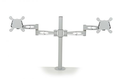 Twin flat screen monitor arm - silver