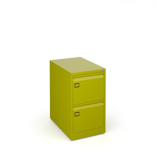 Steel 2 drawer executive filing cabinet 711mm high - green (Made-to-order 4 - 6 week lead time)