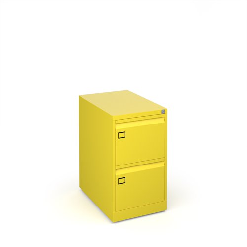 Steel 2 drawer executive filing cabinet 711mm high - yellow