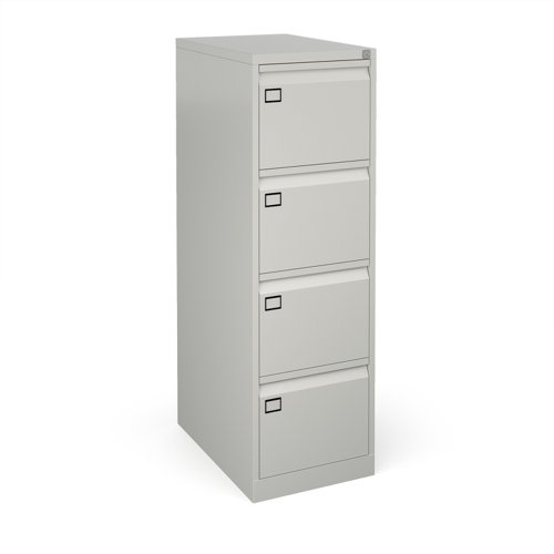 DEF4G Steel 4 drawer executive filing cabinet 1321mm high - goose grey