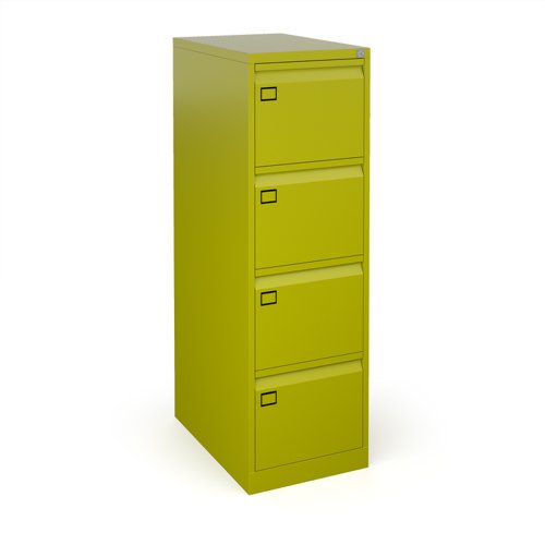 Steel 4 drawer executive filing cabinet 1321mm high - green | DEF4GN | Bisley