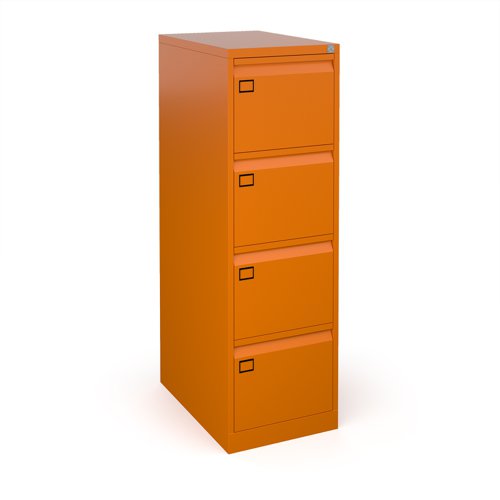 Steel 4 drawer executive filing cabinet 1321mm high - orange (Made-to-order 4 - 6 week lead time)