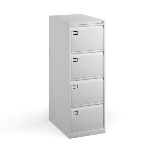 Steel 4 Drawer Executive Filing Cabinet 1321mm High White