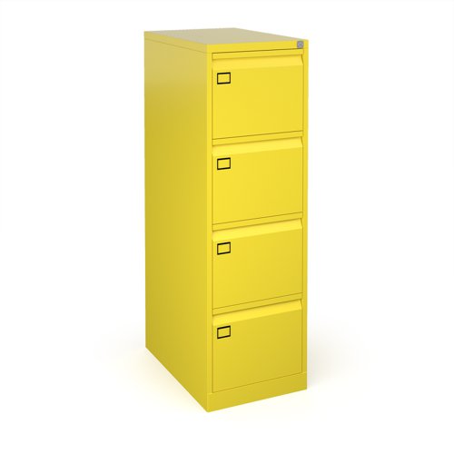 Steel 4 drawer executive filing cabinet 1321mm high - yellow (Made-to-order 4 - 6 week lead time)