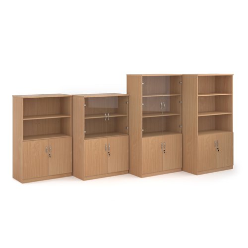 Deluxe combination unit with open top 2000mm high with 4 shelves - beech