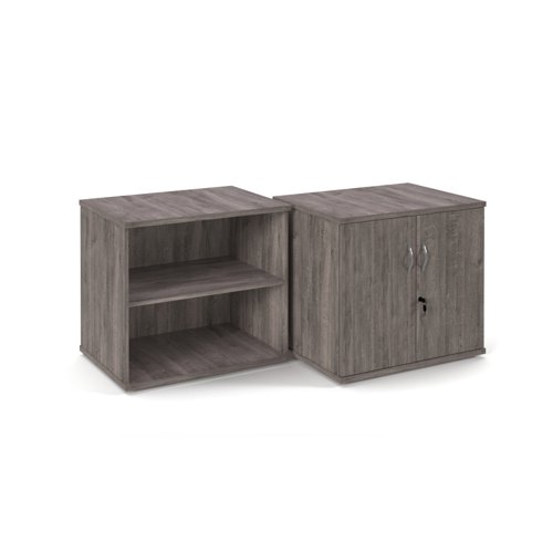 Deluxe double door desk high cupboard 600mm deep - grey oak DHCCGO Buy online at Office 5Star or contact us Tel 01594 810081 for assistance