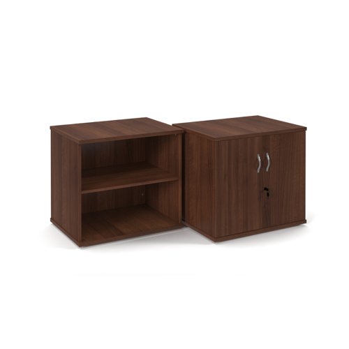 Deluxe double door desk high cupboard 600mm deep - walnut DHCCW Buy online at Office 5Star or contact us Tel 01594 810081 for assistance