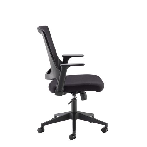 Duffy black mesh back operator chair with black fabric seat and black base Office Chairs DFY300T1-K
