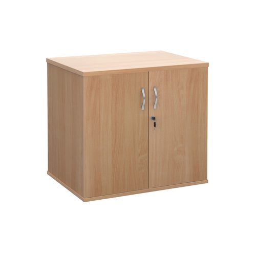 Deluxe Double Door Desk High Cupboard 600mm Deep Beech