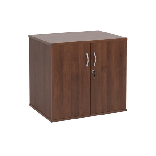 Deluxe double door desk high cupboard 600mm deep - walnut