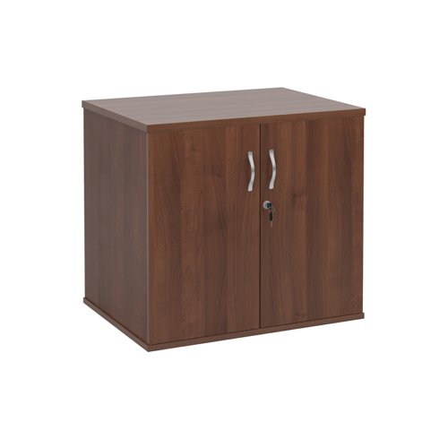 Deluxe double door desk high cupboard 600mm deep - walnut DHCCW Buy online at Office 5Star or contact us Tel 01594 810081 for assistance