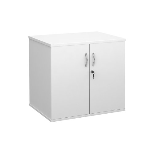 Deluxe double door desk high cupboard 600mm deep - white DHCCWH Buy online at Office 5Star or contact us Tel 01594 810081 for assistance