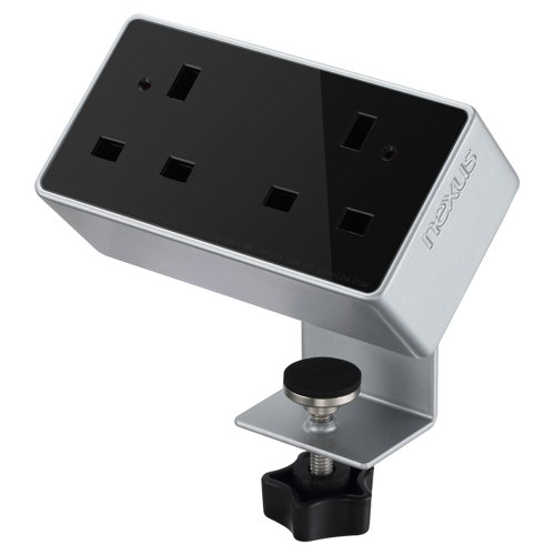 Desktop Power Module 2x 240v UK Sockets Black