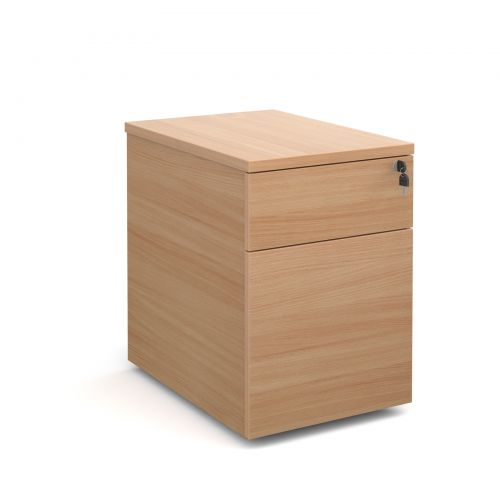 Deluxe 2 drawer mobile pedestal 600mm deep - beech