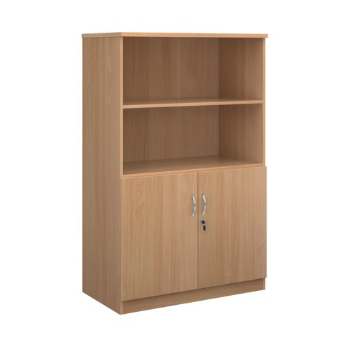 Deluxe combination unit with open top 1600mm high with 3 shelves - beech