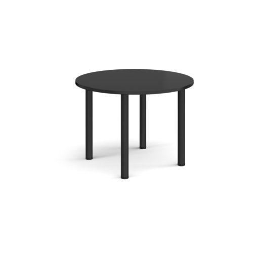 Circular black radial leg meeting table 1000mm - Black | DRL1000C-K-BK | Dams International