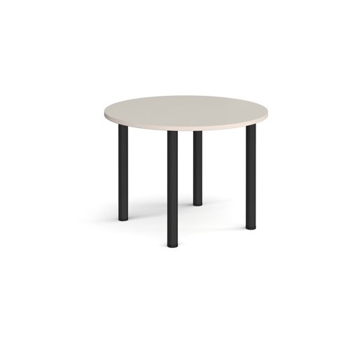 Circular black radial leg meeting table 1000mm - Light Grey | DRL1000C-K-LG | Dams International