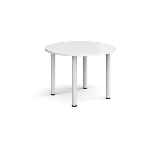Circular white radial leg meeting table 1000mm - white Meeting Tables DRL1000C-WH-WH