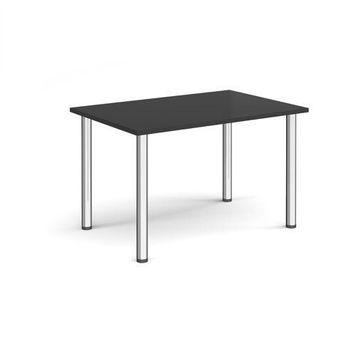 Rectangular chrome radial leg meeting table 1200mm x 800mm - Black