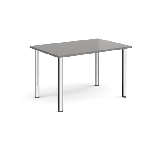 Rectangular chrome radial leg meeting table 1200mm x 800mm - onyx grey