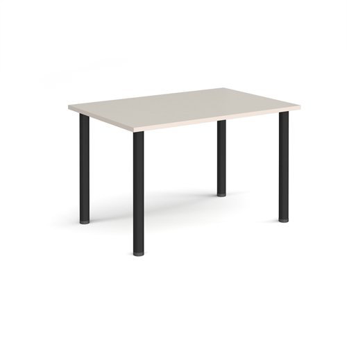 Rectangular black radial leg meeting table 1200mm x 800mm - Light Grey