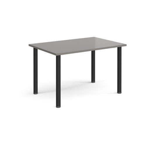 Rectangular black radial leg meeting table 1200mm x 800mm - onyx grey Meeting Tables DRL1200-K-OG
