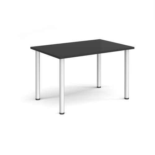 Rectangular silver radial leg meeting table 1200mm x 800mm - Black