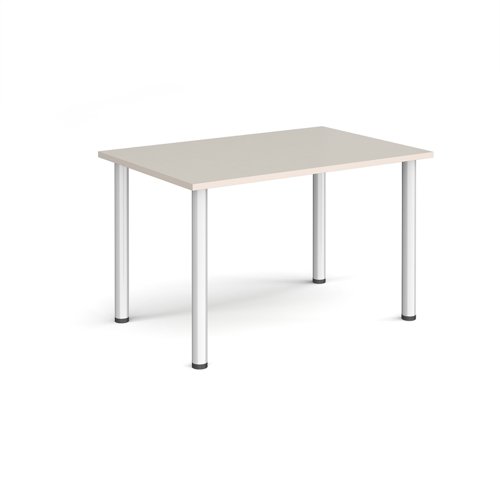 Rectangular silver radial leg meeting table 1200mm x 800mm - Light Grey | DRL1200-S-LG | Dams International