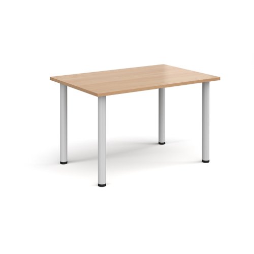Rectangular white radial leg meeting table 1200mm x 800mm - beech Meeting Tables DRL1200-WH-B