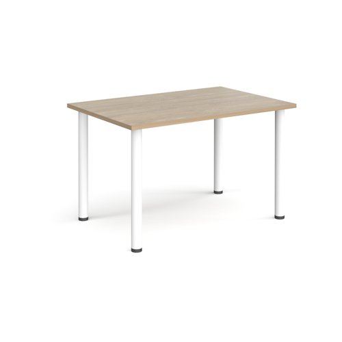 Rectangular white radial leg meeting table 1200mm x 800mm - barcelona walnut Meeting Tables DRL1200-WH-BW