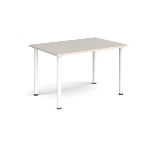 Rectangular white radial leg meeting table 1200mm x 800mm - Light Grey | DRL1200-WH-LG | Dams International