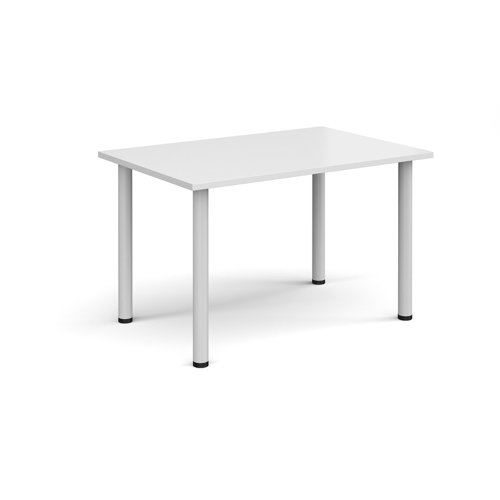 Rectangular white radial leg meeting table 1200mm x 800mm - white