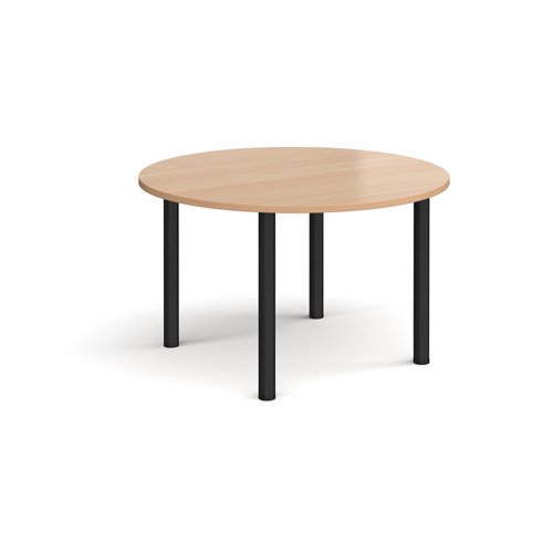 Circular black radial leg meeting table 1200mm - beech Meeting Tables DRL1200C-K-B