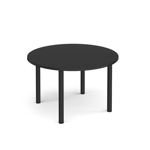 Circular black radial leg meeting table 1200mm x 800mm - Black