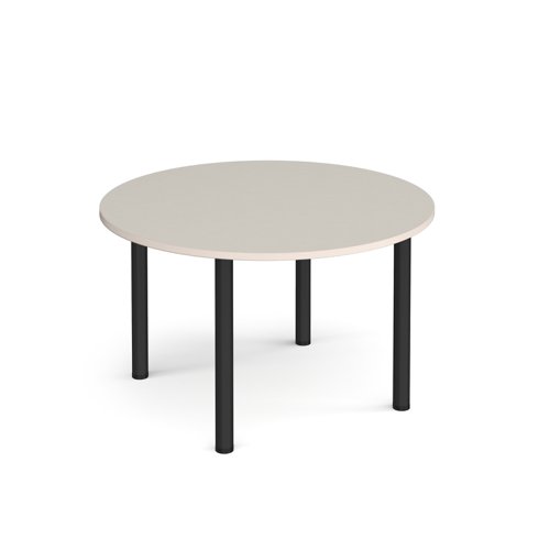 Circular black radial leg meeting table 1200mm x 800mm - Light Grey | DRL1200C-K-LG | Dams International