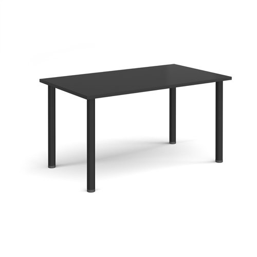 Rectangular black radial leg meeting table 1400mm x 800mm - Black