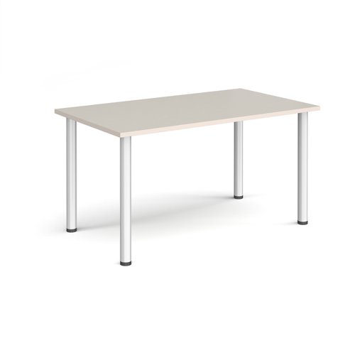 Rectangular silver radial leg meeting table 1400mm x 800mm - Light Grey | DRL1400-S-LG | Dams International