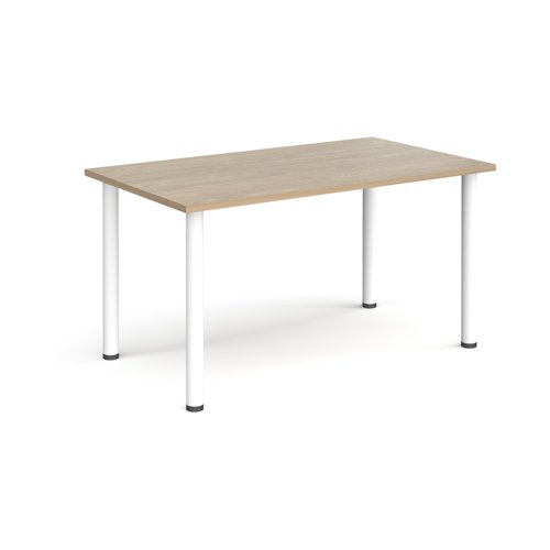Rectangular white radial leg meeting table 1400mm x 800mm - barcelona walnut Meeting Tables DRL1400-WH-BW