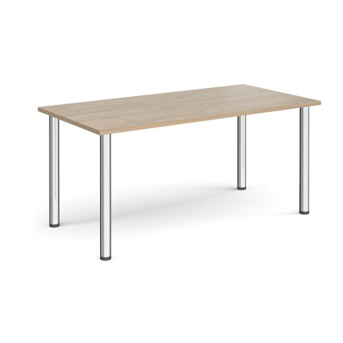 Rectangular chrome radial leg meeting table 1600mm x 800mm - barcelona walnut Meeting Tables DRL1600-C-BW