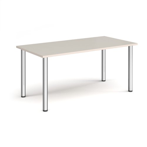 Rectangular chrome radial leg meeting table 1600mm x 800mm - Light Grey