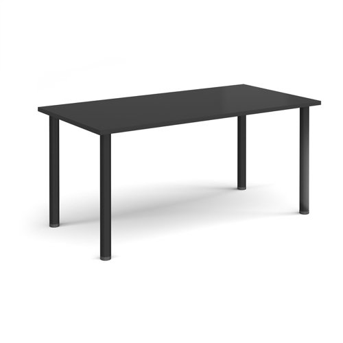 Rectangular black radial leg meeting table 1600mm x 800mm - Black