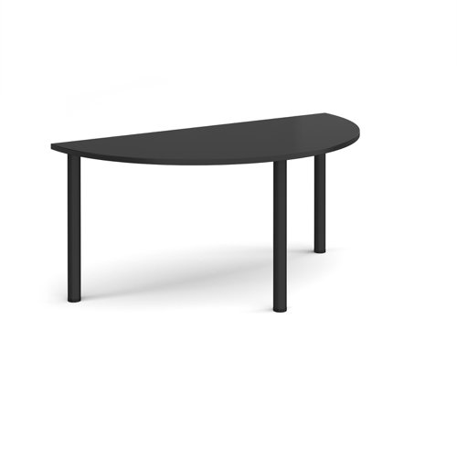 Semi circular black radial leg meeting table 1600mm x 800mm - Black | DRL1600S-K-BK | Dams International