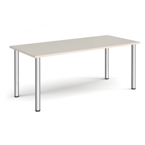 Rectangular chrome radial leg meeting table 1800mm x 800mm - Light Grey