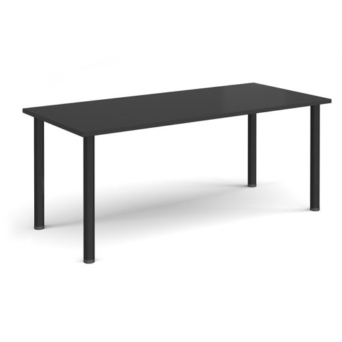 Rectangular black radial leg meeting table 1800mm x 800mm - Black