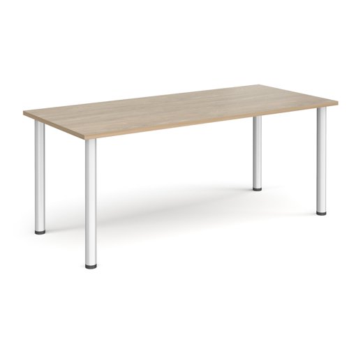 Rectangular silver radial leg meeting table 1800mm x 800mm - barcelona walnut