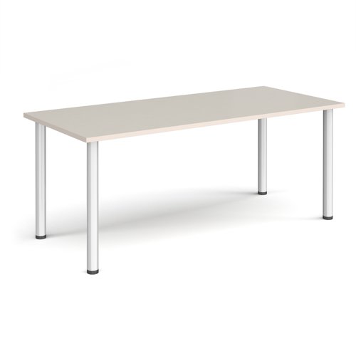 Rectangular silver radial leg meeting table 1800mm x 800mm - Light Grey | DRL1800-S-LG | Dams International