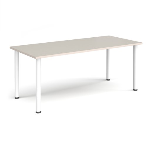 Rectangular white radial leg meeting table 1800mm x 800mm - Light Grey | DRL1800-WH-LG | Dams International