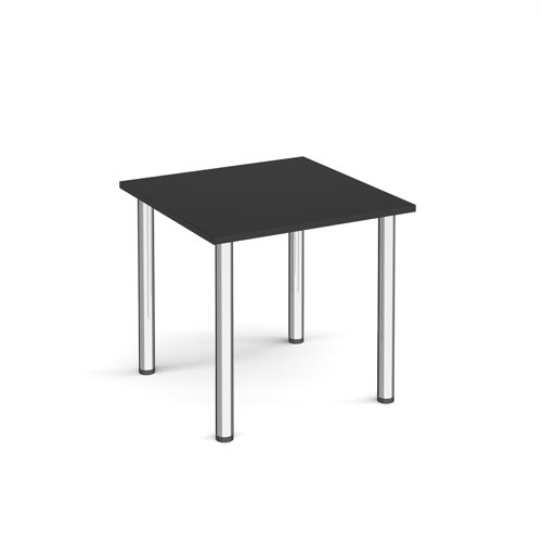 Square chrome radial leg meeting table 800mm x 800mm - Black | DRL800-C-BK | Dams International